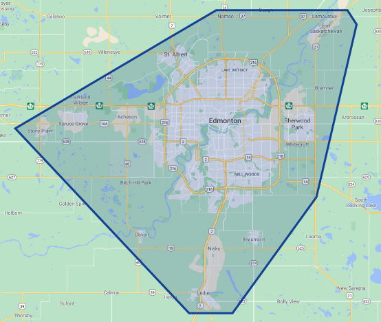 Romaniuk Edmonton service map